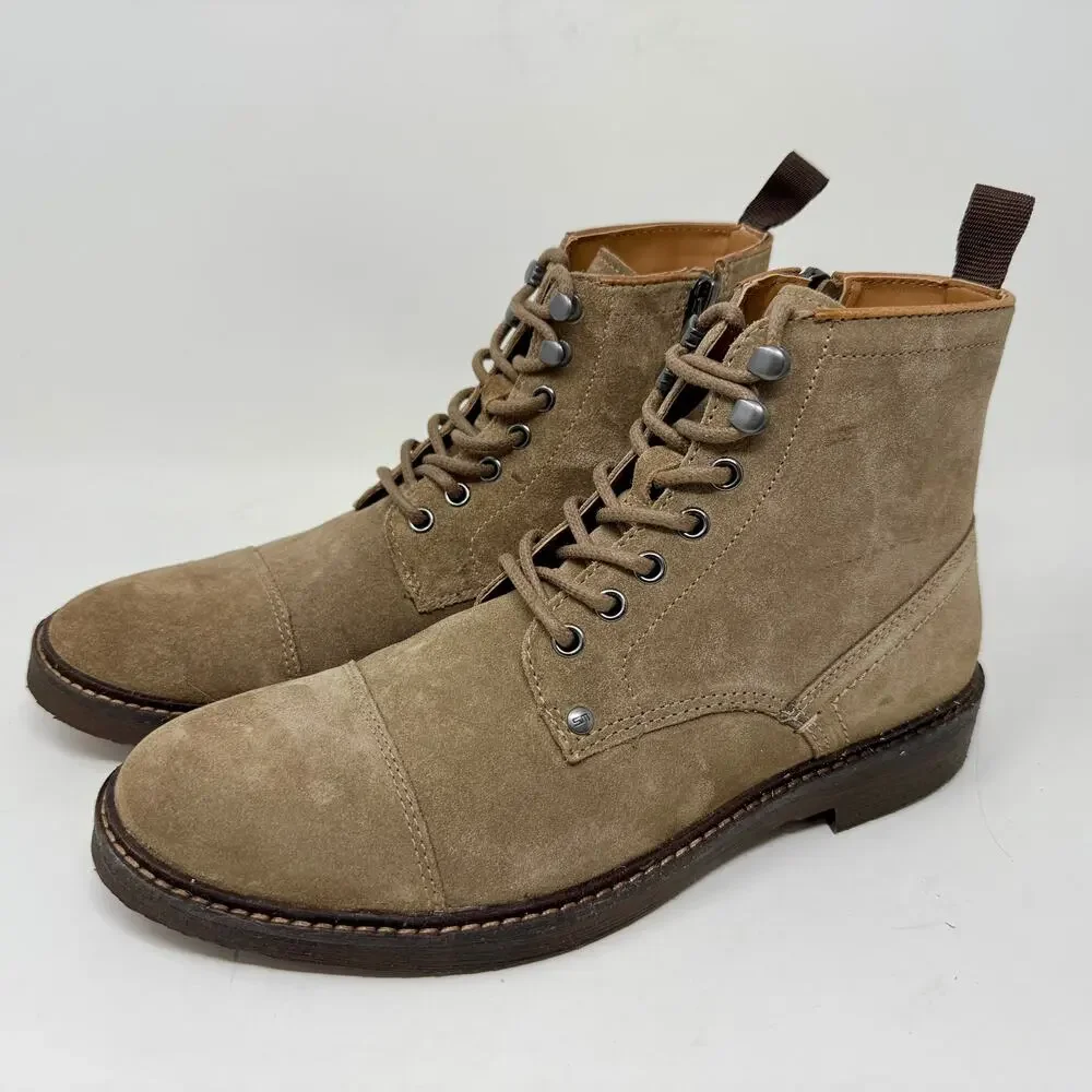 Steve Madden Ankle Boots Cap Toe Suede Brand New W/O Box Mens 9 Brown S-1539